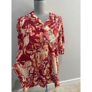 Caribbean Mens Post Card Hawaiian Shirt Size XL 100% Rayon